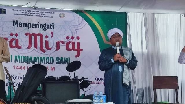 Ust. Yudi Prayoga dalam peringatan Isra' Mi'raj di Lapas Subang