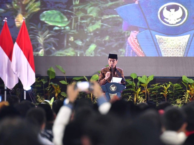 Presiden Jokowi di Muktamar Pemuda Muhammadiyah, Rabu (22/2/2023). Foto: Laily Rachev/Biro Pers Sekretariat Presiden