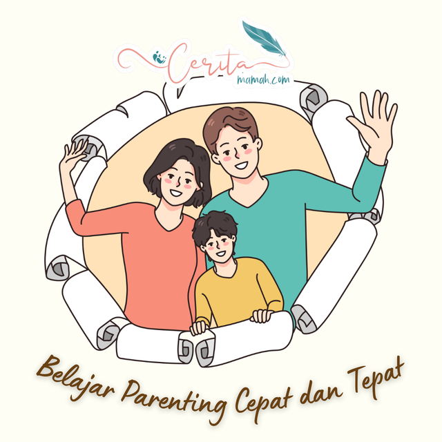 Belajar parenting cepat dan tepat ilustrasi dengan canva.com kreasi pribadi