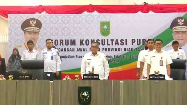 Forum Konsultasi Publik (FKP) Rancangan Awal Rencana Kerja Pemerintah Daerah (RKPD) Provinsi Riau Tahun 2024. Foto: dokumentasi pribadi.