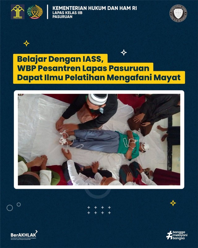 Belajar Dengan IASS, WBP Pesantren Lapas Pasuruan Dapat Ilmu Mengafani Jenazah