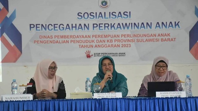Sosialisasi pencegahan perkawinan anak di Sulawesi Barat. Foto: Humas Pemprov Sulbar