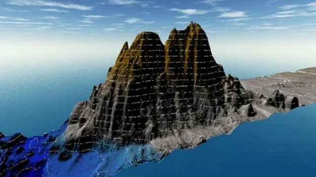 Begini penampakan gunung bawah laut di Pacitan.  Foto: Badan Informasi Geospasial (BIG)