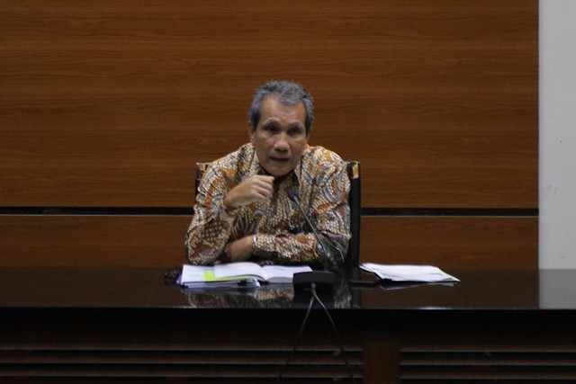 Deputi Bidang Pencegahan KPK, Pahala Nainggolan memberikan keterangan kepada wartawan di ruang konferensi pers KPK, Jakarta pada Rabu 1 Maret 2023. Foto: Jamal Ramadhan/kumparan