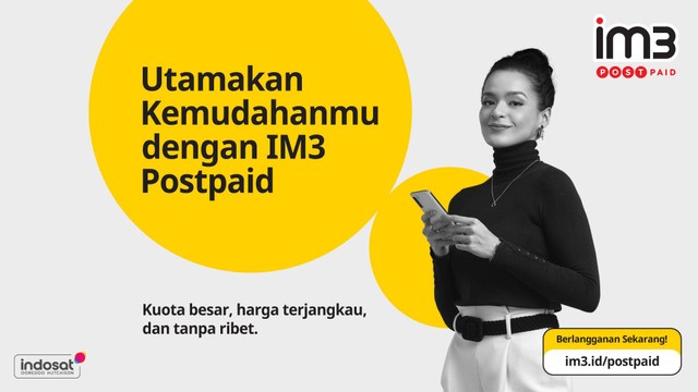 IM3 menghadirkan layanan IM3 Postpaid dengan produk PRIME yang menghadirkan berbagai layanan prioritas. Foto: IM3