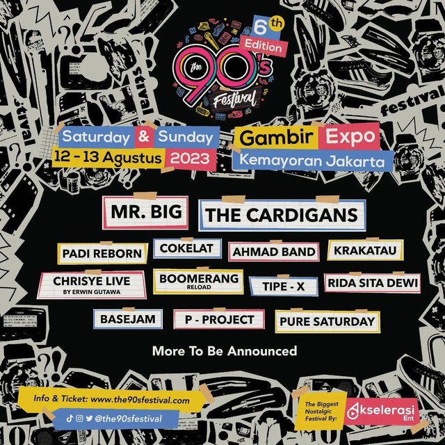 Mr. Big dan The Cardigans akan tampil di The 90's Festival. Foto: Instagram/@the90sfestival