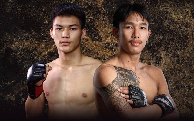 Rambolek Chor Ajalaboon (kiri) menghadapi Theeradet Chor Hapayak (kanan) dalam pertempuran puncak ONE Friday Fights 7. Foto: ONE Championship