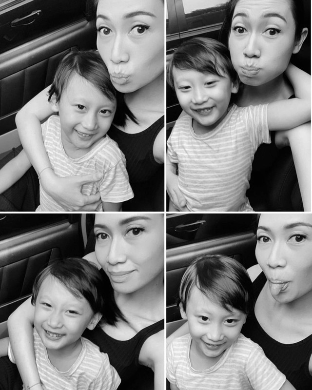 Alindi Nayanggita dengan Tara, anak sulungnya yang memiliki autisme. Foto: Instagram.com/alindinayanggita