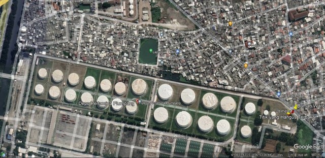 Citra Satelit Depo Pertamina 2022. Foto: Google Earth