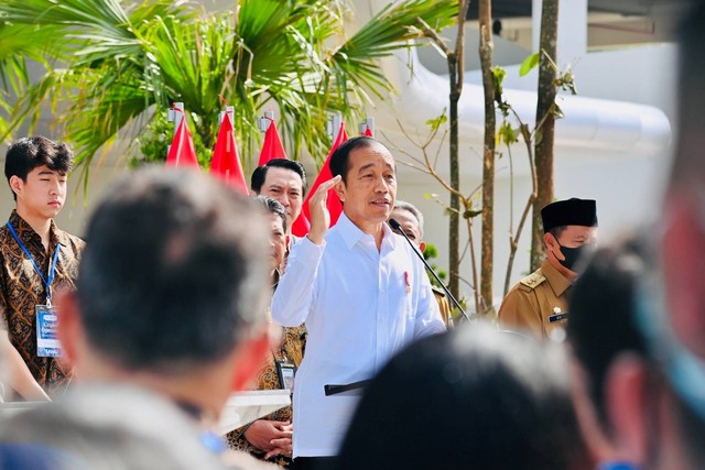 Presiden Jokowi memberikan pidato saat meresmikan Mayapada Hospital Bandung, Senin (6/3/2023). Foto: Laily Rachev/Biro Pers Sekretariat Presiden