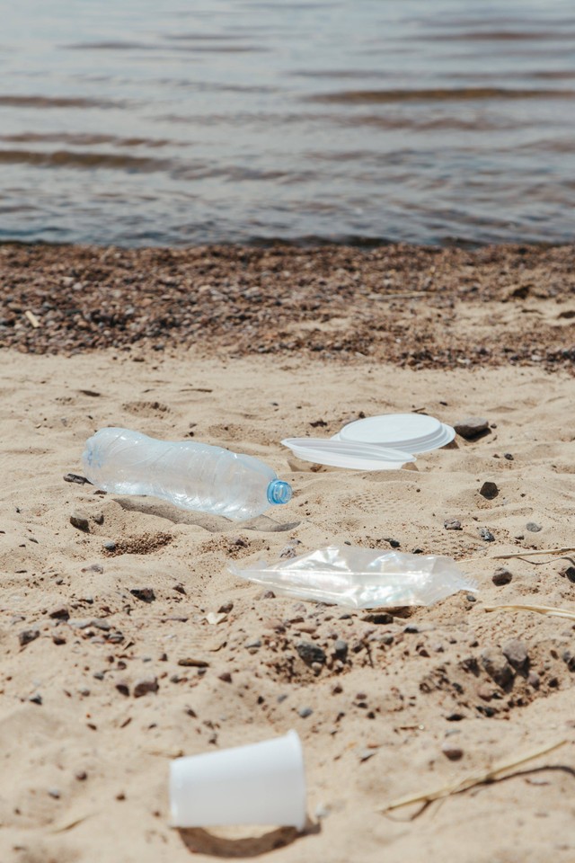 Ilustrasi Sampah Plastik di Pesisir Pantai. Photo by Ron Lach on Pexel