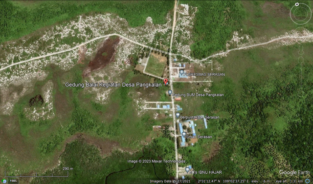 Tangkapan Layar Longsor Desa Pangkalan di Natuna. Foto: Google Earth