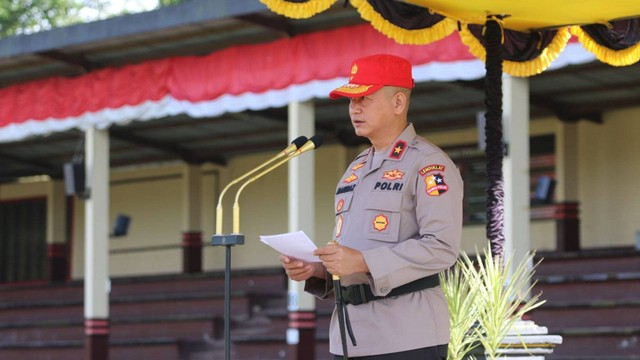 Brigjen Pol Mardiaz Kusin Dwihananto membuka pendidikan Sekolah Inspektur Polisi angkatan ke 52 TA. 2023. Foto: Dok. Lemdiklat Polri