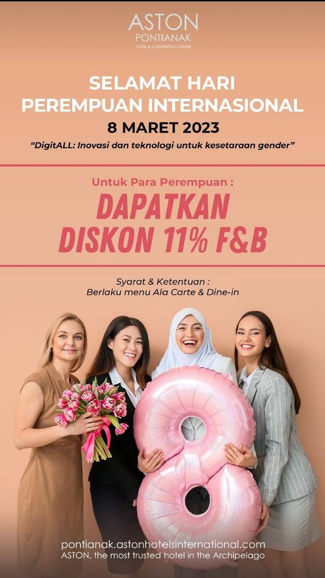 Peringati hari perempuan Internasional, Aston Pontianak berikan diskon spesial. Foto: Dok. Aston Pontianak