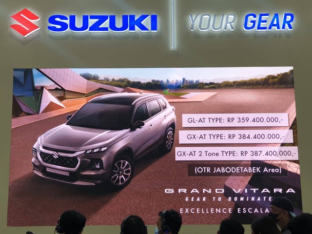 Pengumuman harga Suzuki Grand Vitara di pameran Jakarta Auto Week 2023. Foto: Dok. Istimewa