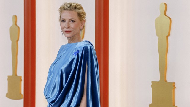 Cate Blanchett di Oscars 2023 di Hollywood, Los Angeles, California, AS, Minggu (12/3/2023). Foto: Eric Gaillard/Reuters