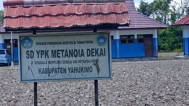 SD YPK Metanoia Dekai, Kabupaten Yahukimo. Foto: Polda Papua