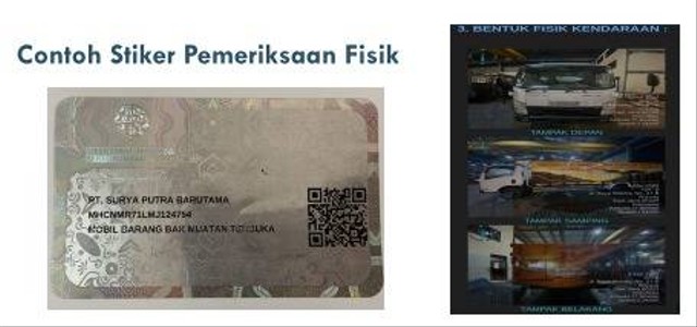 Contoh stiker pemeriksaan fisik kendaraan. Foto: dok. Kementerian Perhubungan