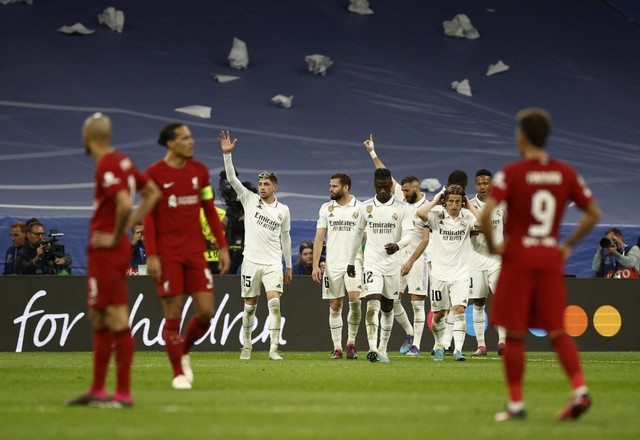 Duel Real Madrid vs liverpool di Liga Champions Foto: REUTERS/Juan Medina