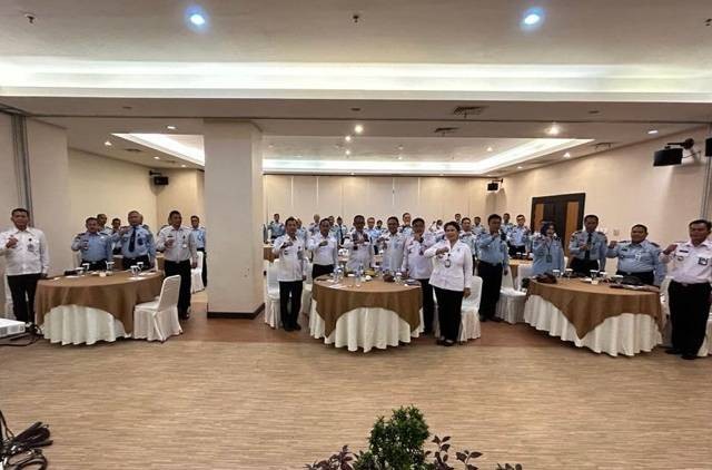 Rapat Kerja Teknis Pemasyarakatan Wilayah Kalsel tahun 2023 yang digelar oleh Kanwil Kemenkumham Kalsel di Gsign Hotel Banjarmasin, Rabu (15/03/2023)