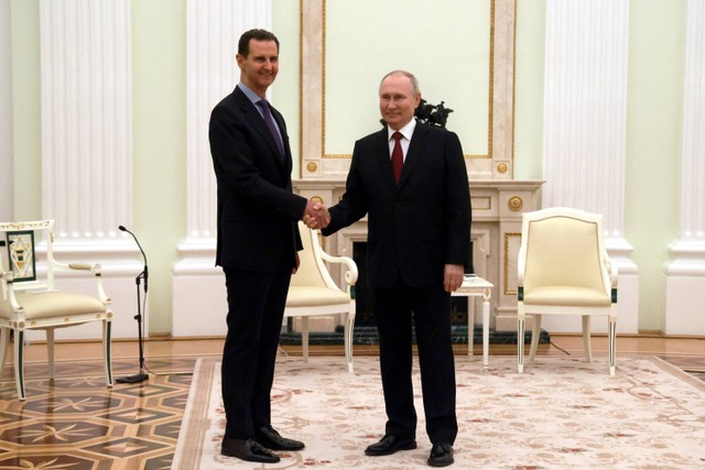 Presiden Rusia Vladimir Putin menghadiri pertemuan dengan Presiden Suriah Bashar al -Assad di Kremlin di Moskow, Rusia. Foto: Sputnik/Vladimir Gerdo/Pool via REUTERS