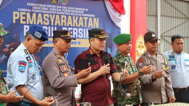 Rilis hasil razia gabungan antara Lapas Narkotika Samarinda dan APH. dok Humas LPN Samarinda
