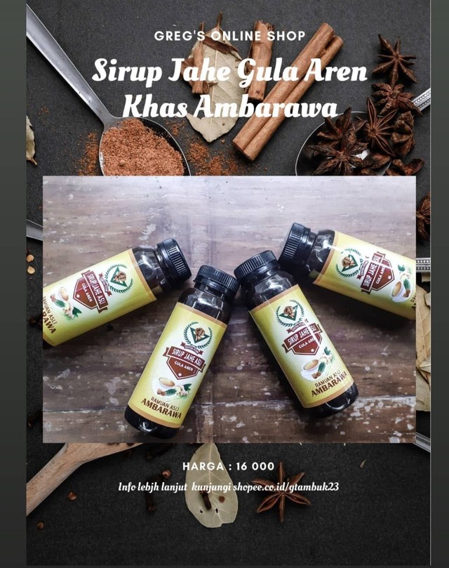 Produk Sirup Jahe Gula Aren Foto : Dokumentasi Pribadi