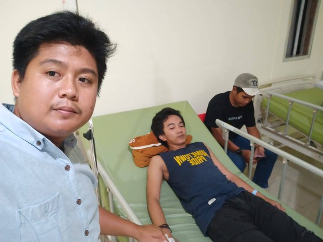 kondisi mahasiswa Unhas yang dikeroyok. Foto: Dok. Istimewa