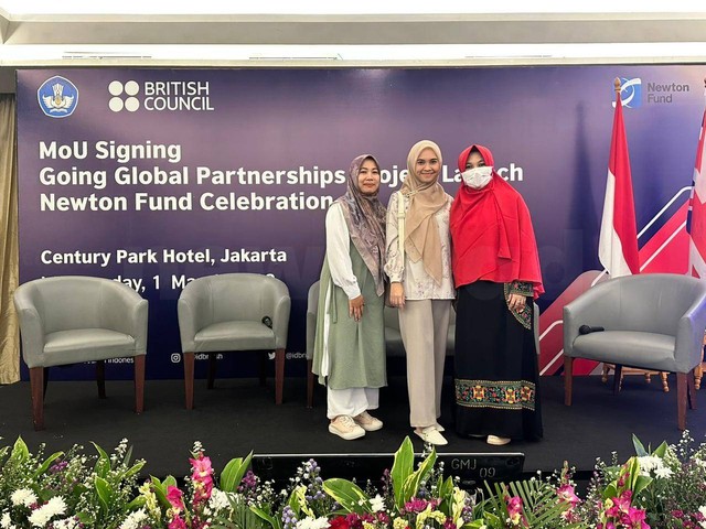 Perwakilan Universitas Ahmad Dahlan (UAD) pada pengumuman peraih hibah internasional dari British Council dan peluncuran program Going Global Partnership (GGP) (Foto: Istimewa)