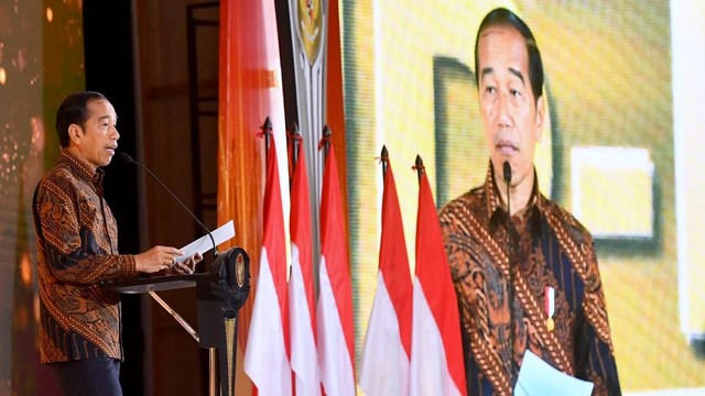 Presiden Jokowi menghadiri pemberian penghargaan penanganan COVID-19, Selasa (20/3/2023). Foto: Lukas/Biro Pers Sekretariat Presiden