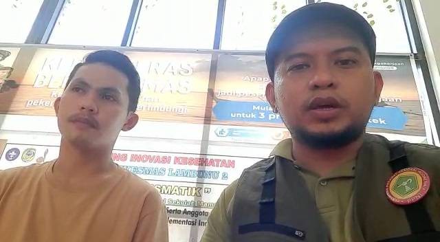 Ketua DPD PPNI Parimo Husain (kanan) bersama Rinto meminta maaf kepada seluruh masyarakat Indonesia terkait video nakes banding-bandingkan pasien umum dan BPJS Kesehatan. Foto: Istimewa