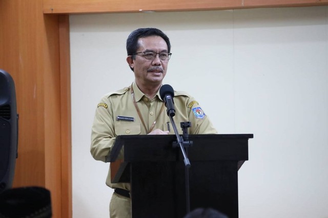 Kepala BSKDN Kemendagri Yusharto Huntoyungo saat memberi arahan dalam acara Penajaman Program dan Kegiatan di Lingkungan BSKDN di Aula BSKDN pada Senin (20/3).  Foto: Dok. Istimewa