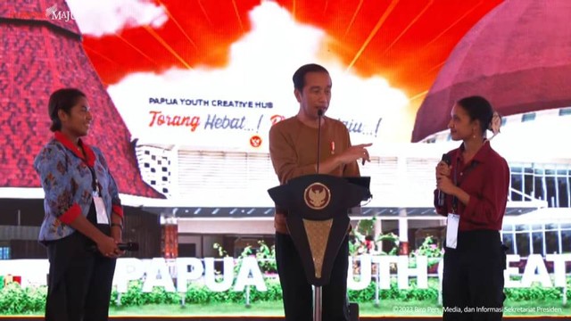 Presiden Jokowi meresmikan Papua Youth Creative Hub (PYCH) di Jayapura. Foto: Dok. Youtube Sekretariat Presiden
