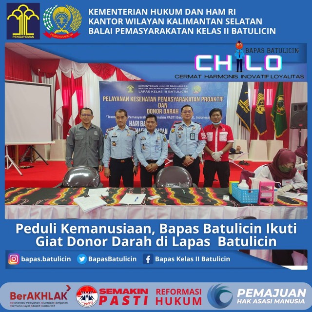 Semarak HBP 59, Bapas Batulicin Peduli Sesama Dengan Donor Darah