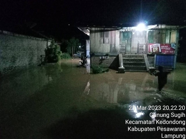 Banjir di Pesawaran, Selasa (21/3/2023) | Foto: Ist