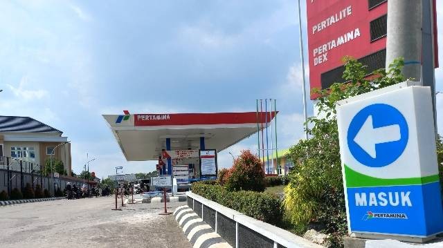 Penampakan SPBU di Jl. Edro Suratmin, Bandar Lampung ( 20/03/2023 sumber foto : Yunika Kasmita Sari