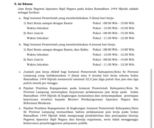 Aturan Jam Kerja ASN di Lampung Selama Ramadhan, Pulang Lebih Cepat (2)