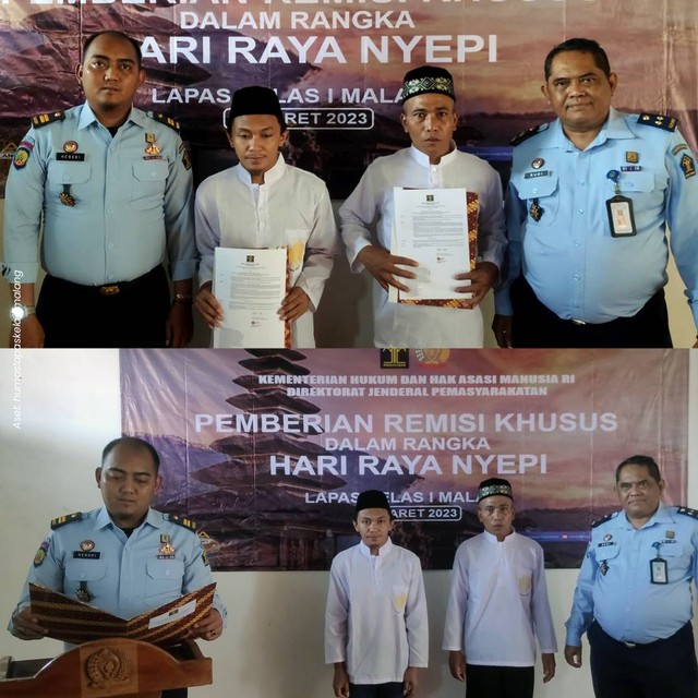Lapas Kelas I Malang berikan Remisi Khusus Keagamaan Nyepi (dok.humaslapasmalang)