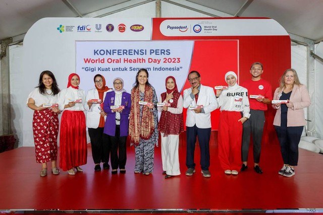 Perayaan puncak kegiatan World Oral health Day 2023 di SD Negeri Karet Tengsin 15. Foto: dok. Pepsodent 