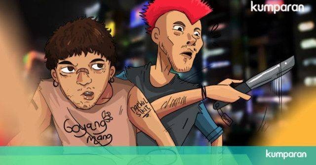 Ilustrasi klitih atau kejahatan malam remaja di Yogya. Foto: Kumparan