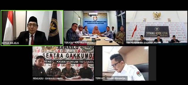 Sidang kode etik yang digelar DKPP secara virtual. (dok. DKPP)
