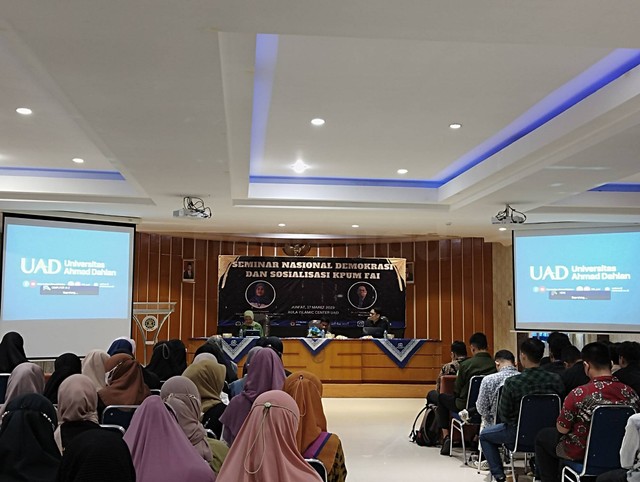 Sosialisasi Pemilihan Umum di Lingkup FAI Universitas Ahmad Dahlan (UAD) oleh KPUM FAI UAD (Foto: Rizky Alida)