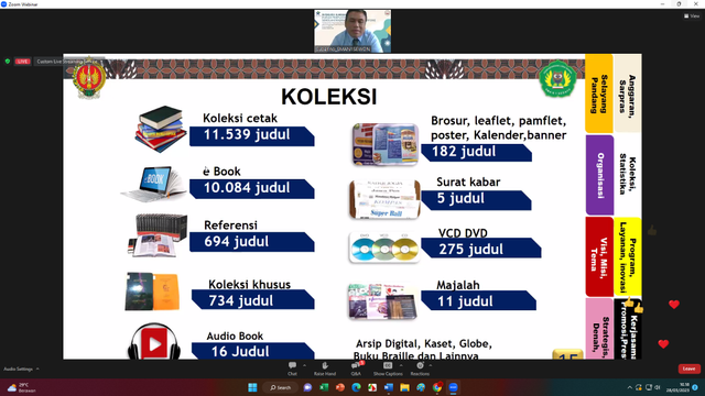 Salah satu slide narasumber mengenaik praktik baik perpustakaan sekolah (dok.pri)