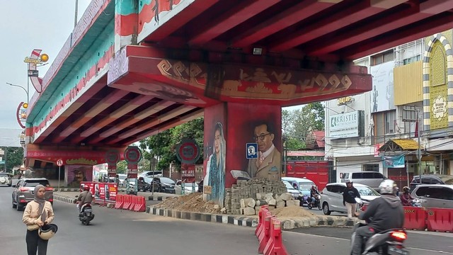 U-turn yang berada di bawah Flyover Mall Boemi Kedaton. | Foto: Sinta Yuliana/Lampung Geh