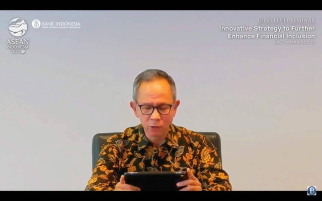  Ketua DK OJK, Mahendra Siregar saat di Asean Finance Ministers and Central Bank Governers  Meeting di Bali Nusa Dua Convention  Center, Selasa (28/3/2023). Foto: Dok. Istimewa