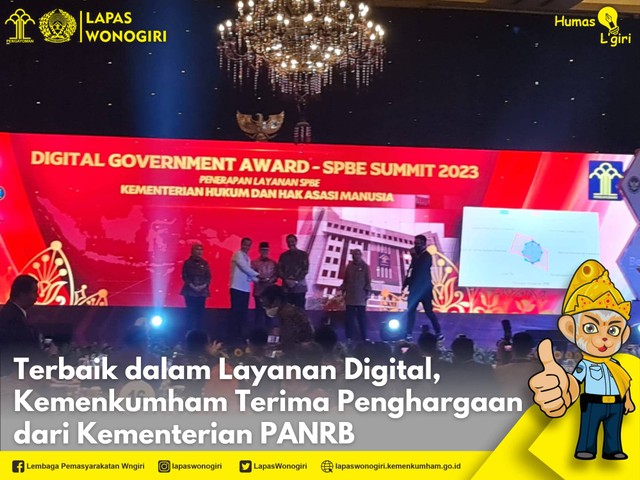 Terbaik Dalam Layanan Digital Kemenkumham Terima Penghargaan