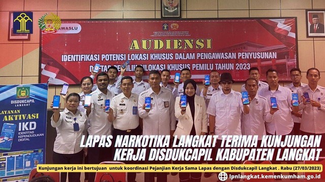 Lapas Narkotika Langkat Terima Kunjungan Kerja Disdukcapil Kabupaten Langkat