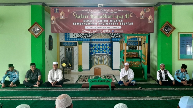 Pantau Langsung Kegiatan Ramadhan di Lapas Banjarbaru, Kanwil Kemenkumham Kalsel Gelar Safari Ramadan HBP ke-59