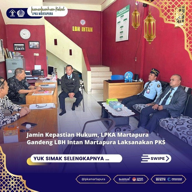 Jamin Kepastian Hukum, LPKA Martapura Gandeng LBH Intan Martapura Laksanakan PKS