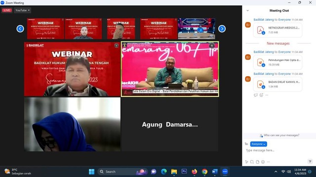 Rupbasan Mojokerto Ikuti Webinar Kreativitas dan Perlindungan Karya Tulis dalam Era Digital (Foto:HumasRupMoker)